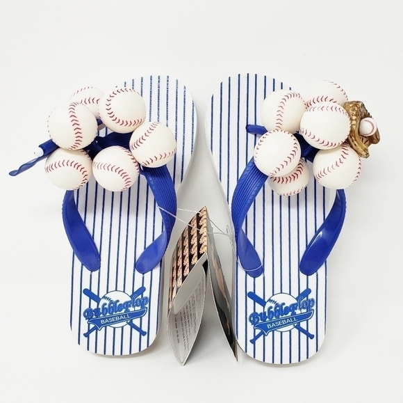 BUBBLEFLOP Baseball flip flop sandal NWT - Picture 1 of 7